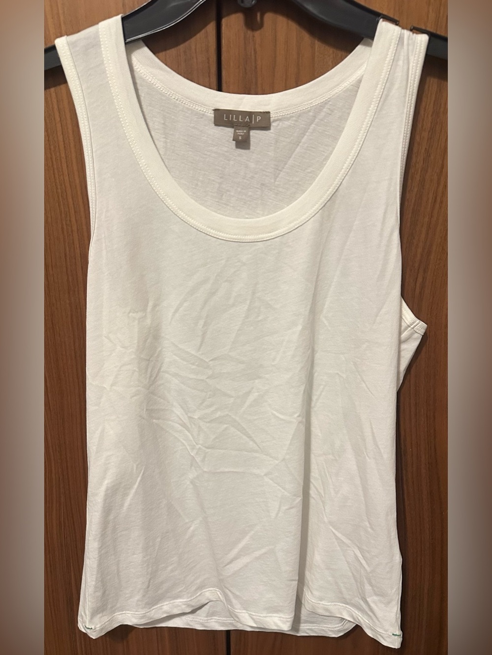 Lilla P White Scoop Neck Tank Top